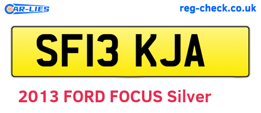 SF13KJA are the vehicle registration plates.