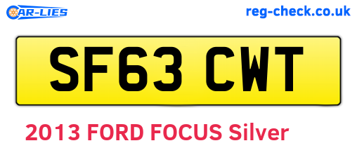 SF63CWT are the vehicle registration plates.