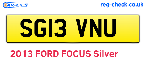 SG13VNU are the vehicle registration plates.