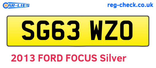 SG63WZO are the vehicle registration plates.