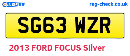 SG63WZR are the vehicle registration plates.