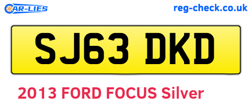 SJ63DKD are the vehicle registration plates.