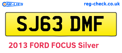 SJ63DMF are the vehicle registration plates.