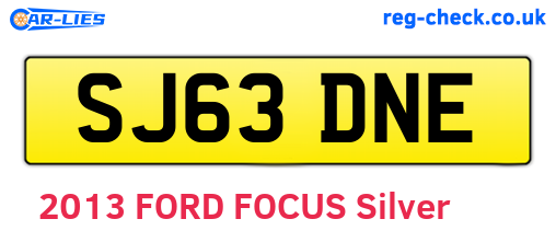 SJ63DNE are the vehicle registration plates.