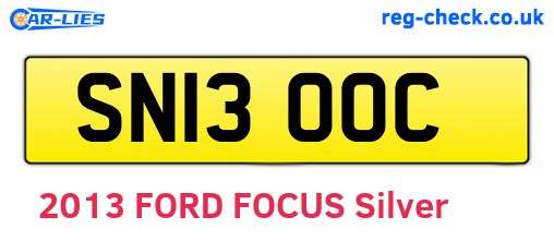 SN13OOC are the vehicle registration plates.