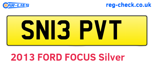 SN13PVT are the vehicle registration plates.