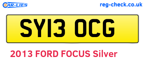 SY13OCG are the vehicle registration plates.