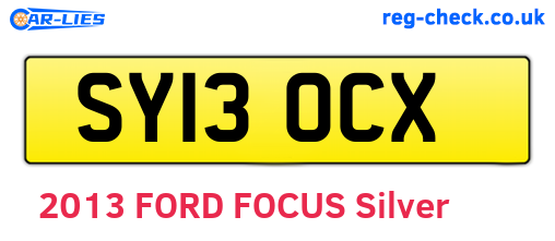 SY13OCX are the vehicle registration plates.