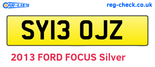 SY13OJZ are the vehicle registration plates.