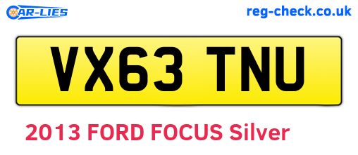 VX63TNU are the vehicle registration plates.