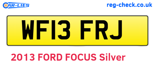 WF13FRJ are the vehicle registration plates.