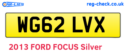 WG62LVX are the vehicle registration plates.