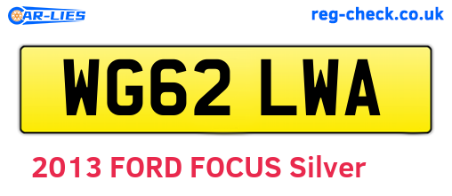 WG62LWA are the vehicle registration plates.