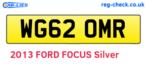 WG62OMR are the vehicle registration plates.