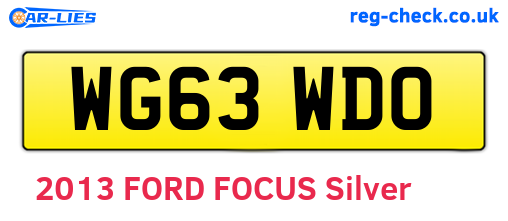 WG63WDO are the vehicle registration plates.