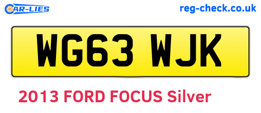 WG63WJK are the vehicle registration plates.