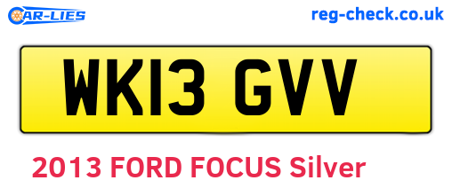 WK13GVV are the vehicle registration plates.