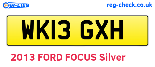 WK13GXH are the vehicle registration plates.