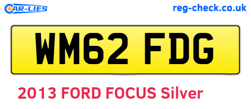WM62FDG are the vehicle registration plates.
