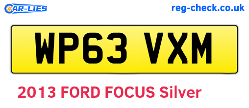 WP63VXM are the vehicle registration plates.