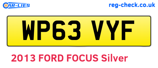 WP63VYF are the vehicle registration plates.