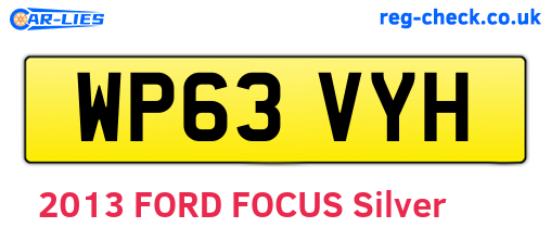 WP63VYH are the vehicle registration plates.