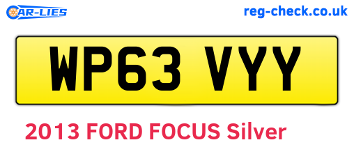 WP63VYY are the vehicle registration plates.