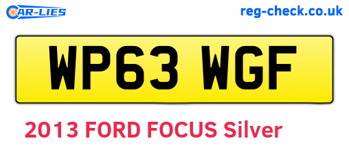 WP63WGF are the vehicle registration plates.