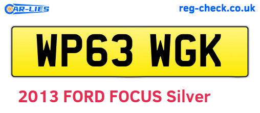 WP63WGK are the vehicle registration plates.