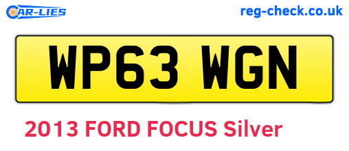WP63WGN are the vehicle registration plates.