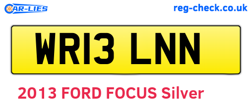 WR13LNN are the vehicle registration plates.