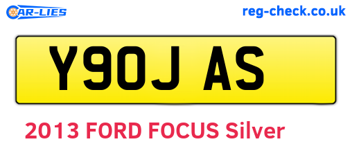 Y90JAS are the vehicle registration plates.