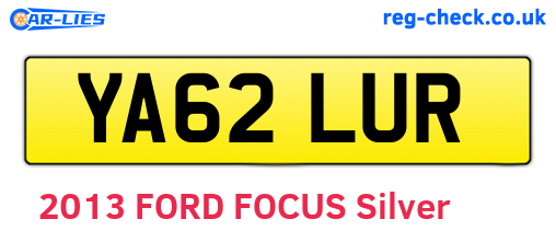 YA62LUR are the vehicle registration plates.