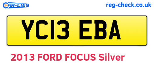 YC13EBA are the vehicle registration plates.