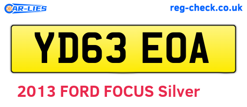 YD63EOA are the vehicle registration plates.