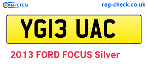 YG13UAC are the vehicle registration plates.