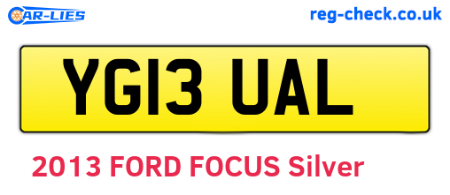 YG13UAL are the vehicle registration plates.