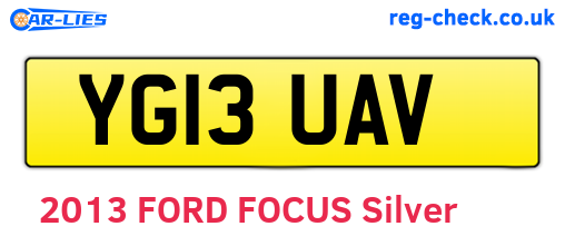 YG13UAV are the vehicle registration plates.