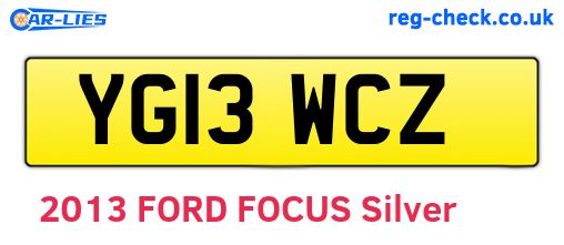 YG13WCZ are the vehicle registration plates.