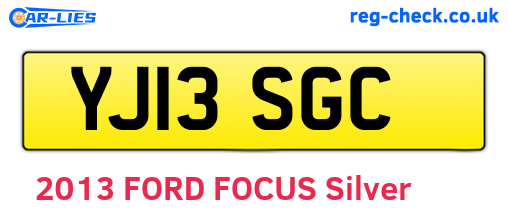 YJ13SGC are the vehicle registration plates.