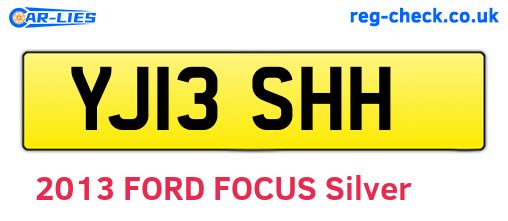 YJ13SHH are the vehicle registration plates.