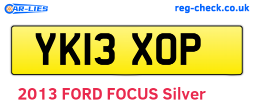 YK13XOP are the vehicle registration plates.