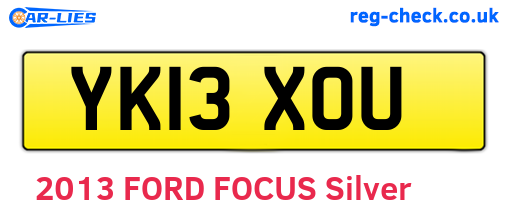 YK13XOU are the vehicle registration plates.