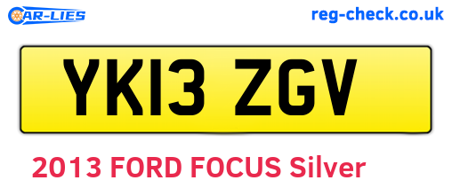 YK13ZGV are the vehicle registration plates.