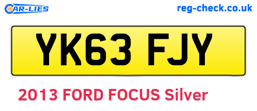 YK63FJY are the vehicle registration plates.