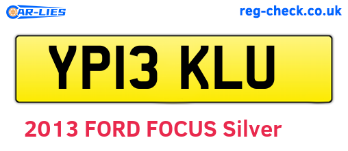 YP13KLU are the vehicle registration plates.