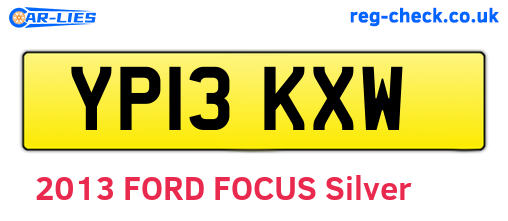 YP13KXW are the vehicle registration plates.