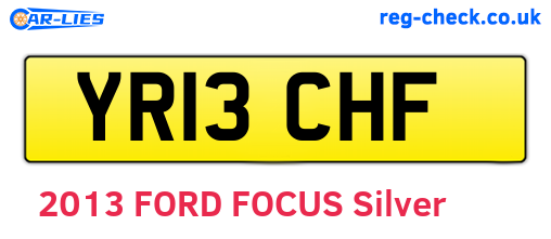 YR13CHF are the vehicle registration plates.
