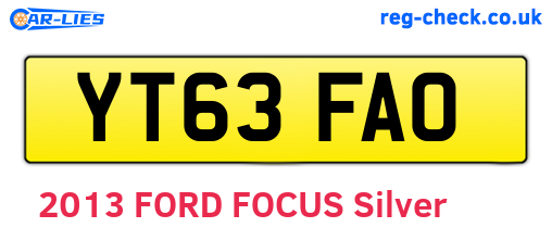 YT63FAO are the vehicle registration plates.