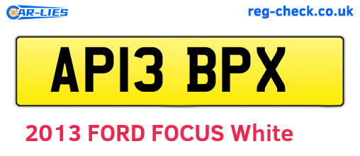 AP13BPX are the vehicle registration plates.